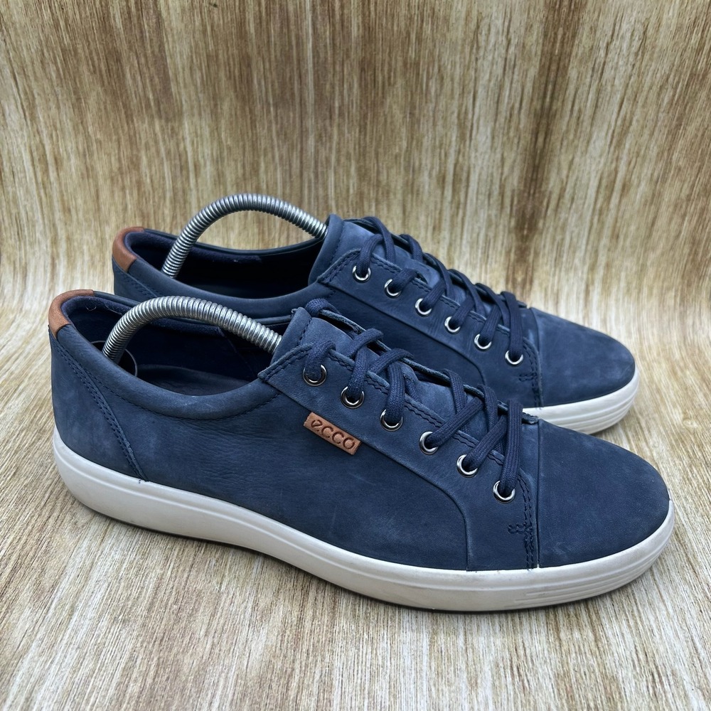Ecco Soft 7 Sneakers Men's Size 9 EU 43 Blue Nubuck Leather Low Top 43000459140